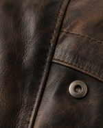 Bohemia | Men's Vintage Brown Leather Biker Jacket - Image 4