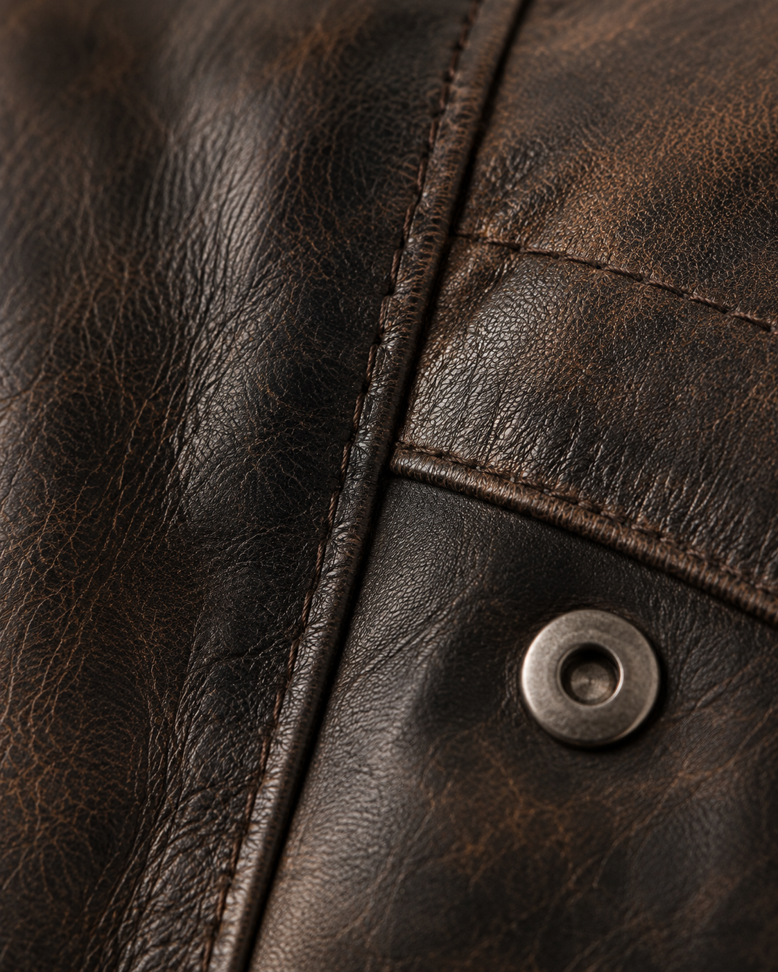 Bohemia | Men's Vintage Brown Leather Biker Jacket - Image 4