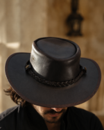 Crushable Premium Genuine Leather Western Cowboy Hat - Image 2