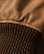 Desert Voyager | Men's Brown Sheepskin Leather Bomber Jacket - Image 4