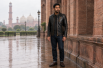 Durham Waxed | Men's Black Leather Biker Jacket with Brown Accents - Image 5