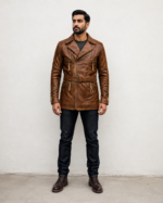 Hawkeye | Men's Brown Sheepskin Double Breasted Leather Jacket - Image 2