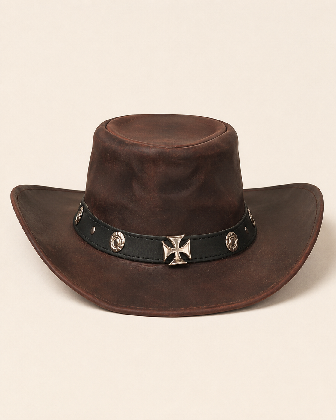 KORDOVAN_sPremiumLeatherWesternCowboyHatStudsbandBurgundy1.png KORDOVAN's Premium Leather Western Cowboy Hat // Studs band // Burgundy - Image 1