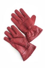 Durable Women's Sheep Leather Winter Gloves // Dark Red - Image 3