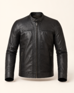 Shadow Rider | Men's Black Cafe Racer Leather Jacket