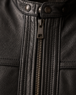 Shadow Rider | Men's Black Cafe Racer Leather Jacket - Image 4