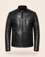 Sheppard | Men's Cafe Racer Black Leather Jacket