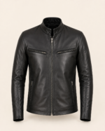 The Iconic | Men's Black Leather Biker Jacket