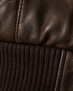 The Spy | Men's Brown Leather Bomber Jacket - Image 4